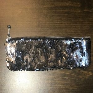 Blue and Silver Sequin Makeup Case